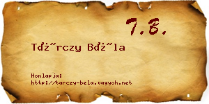 Tárczy Béla névjegykártya